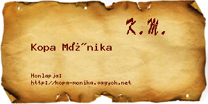 Kopa Mónika névjegykártya